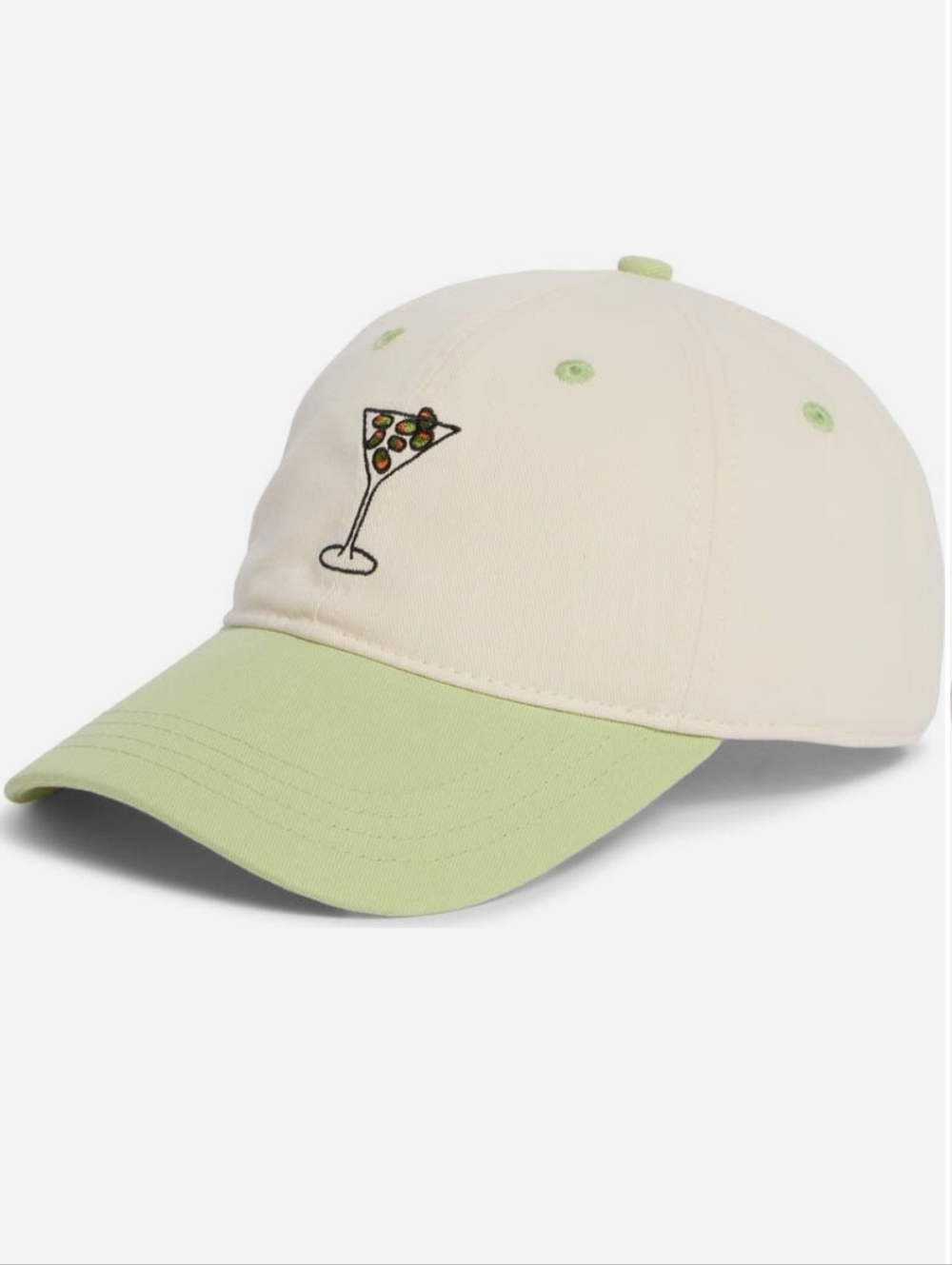 Frasier Sterling Two-Tone Extra Olives Martini Embroidered Cap - NWT
